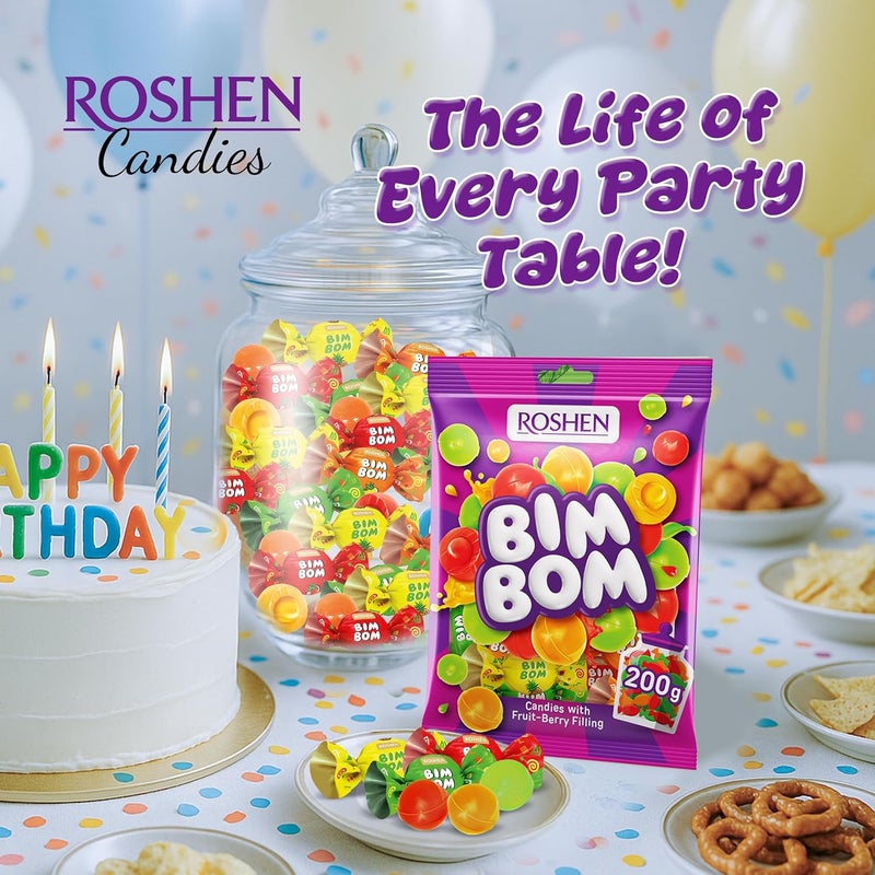 Roshen حلوى روشين بيم بوم الصلبة - حلوى متنوعة محشوة بالفواكه والتوت، 200 جرام - Image 5